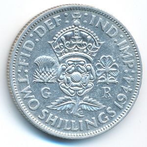 Великобритания, 2 шиллинга (1944 г.)