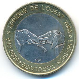 Того., 6000 франков КФА (2003 г.)