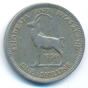 Rhodesia and Nyasaland, 1 shilling, 1956