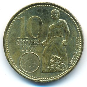 Nicaragua, 10 cordobas, 2007