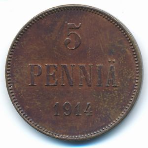 Finland, 5 pennia, 1914