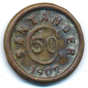 Santander, 50 centavos, 1902