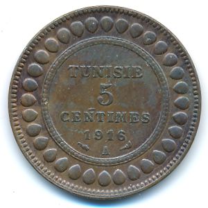 Тунис, 5 сентим (1916 г.)