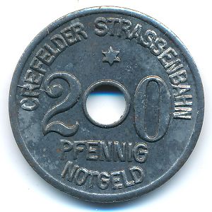 Крефельд., 20 пфеннигов (1919 г.)