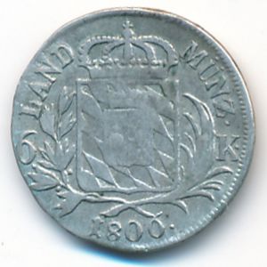 Bavaria, 6 kreuzer, 1806