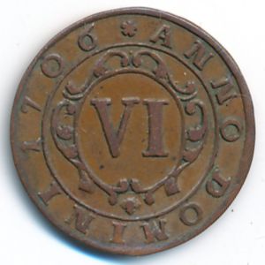 Падерборн, 6 пфеннингов (1706 г.)