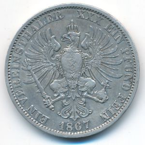 Пруссия, 1 талер (1867 г.)