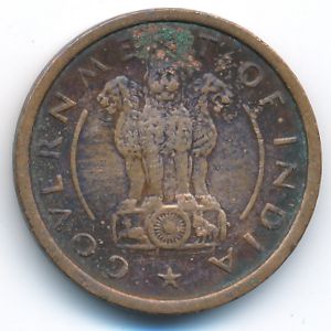 India, 1 pice, 1954