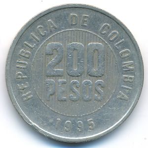 Колумбия, 200 песо (1995 г.)