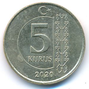 Turkey, 5 kurus, 2020