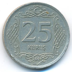 Turkey, 25 kurus, 2009