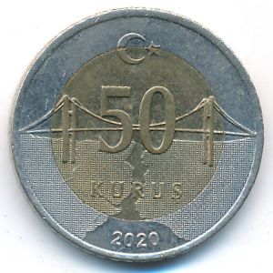 Turkey, 50 kurus, 2020