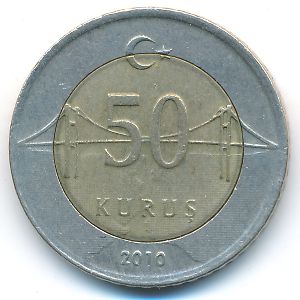 Turkey, 50 kurus, 2010