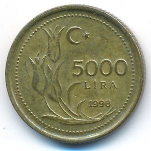 Turkey, 5000 лир, 1998