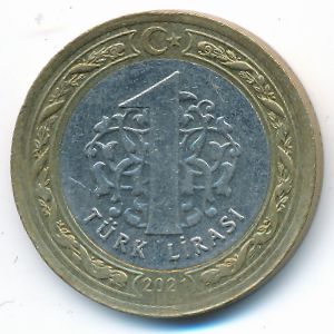 Turkey, 1 lira, 2021