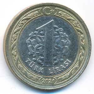 Turkey, 1 lira, 2021