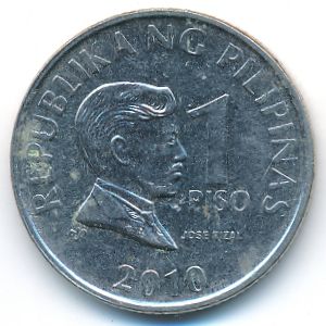 Philippines, 1 piso, 2010