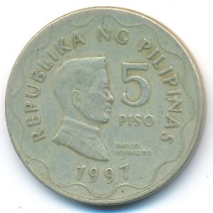 Philippines, 5 piso, 1997