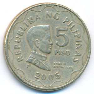 Philippines, 5 piso, 2005