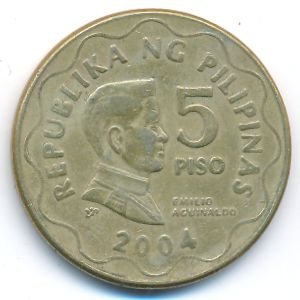 Philippines, 5 piso, 2004