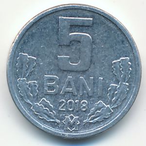 Moldova, 5 bani, 2018