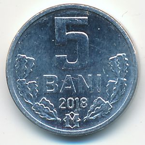 Moldova, 5 bani, 2018