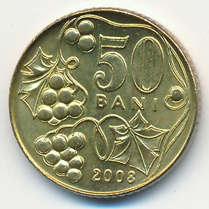 Moldova, 50 bani, 2008