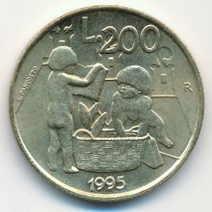 San Marino, 200 lire, 1995