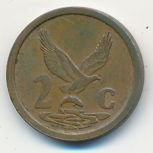 South Africa, 2 cents, 1995