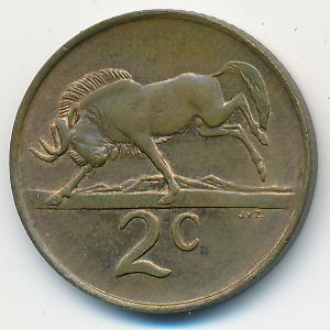 South Africa, 2 cents, 1990