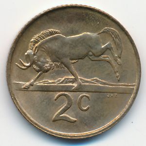 South Africa, 2 cents, 1989