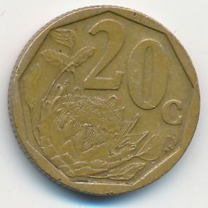 ЮАР, 20 центов (2001 г.)