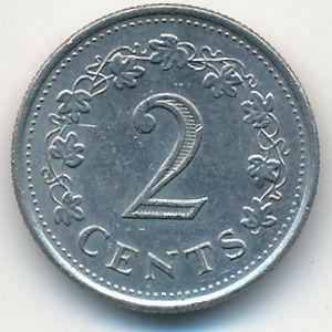 Malta, 2 cents, 1982