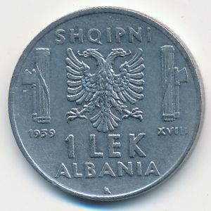 Albania, 1 lek, 1939