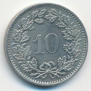 Швейцария, 10 раппенов (1985 г.)