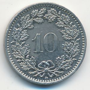 Швейцария, 10 раппенов (1990 г.)