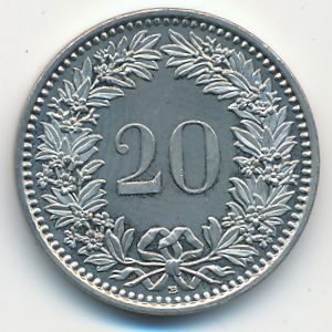 Switzerland, 20 rappen, 2014
