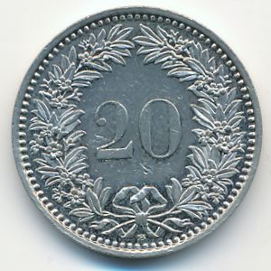 Switzerland, 20 rappen, 2007