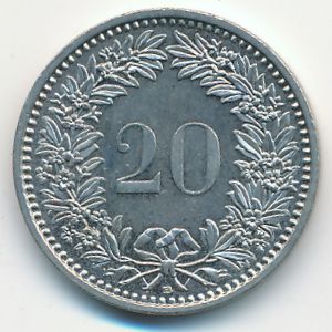 Switzerland, 20 rappen, 2008