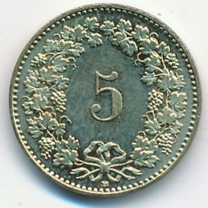 Швейцария, 5 раппенов (2013 г.)