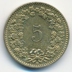 Швейцария, 5 раппенов (1987 г.)