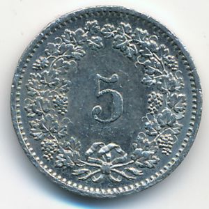Швейцария, 5 раппенов (1980 г.)