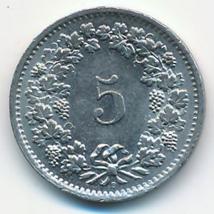 Швейцария, 5 раппенов (1968 г.)