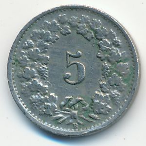 Швейцария, 5 раппенов (1946 г.)