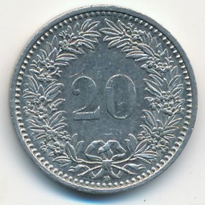 Швейцария, 20 раппенов (1993 г.)