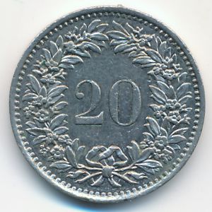 Швейцария, 20 раппенов (1975 г.)