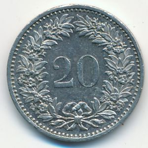 Швейцария, 20 раппенов (1974 г.)