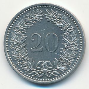 Швейцария, 20 раппенов (1982 г.)