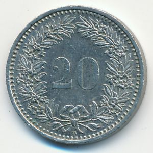 Швейцария, 20 раппенов (1987 г.)