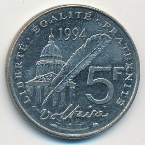 Франция, 5 франков (1994 г.)